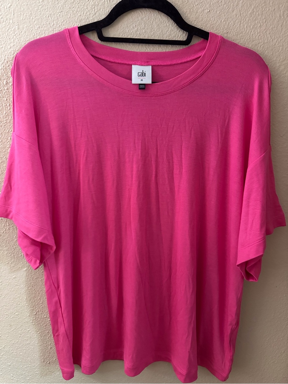 CAbi Hot Pink Relaxed Short-Sleeve Tee